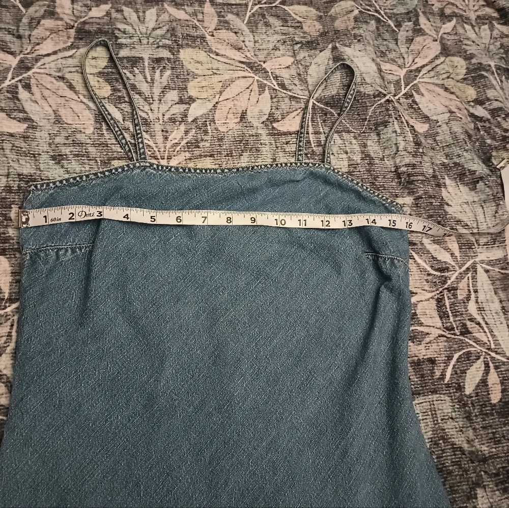 Vintage Tommy Hilfiger Y2K Denim Tube Dress Size 6 Jean Slit Country Coquette - Picture 10 of 11